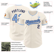 Charger l'image dans la galerie, Custom Cream Light Blue-Navy Authentic Baseball Jersey
