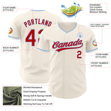 Загрузить изображение в средство просмотра галереи, Custom Cream Red-Light Blue Authentic Baseball Jersey
