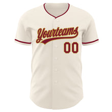 Загрузить изображение в средство просмотра галереи, Custom Cream Crimson-Old Gold Authentic Baseball Jersey
