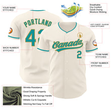 Charger l'image dans la galerie, Custom Cream Teal-Old Gold Authentic Baseball Jersey
