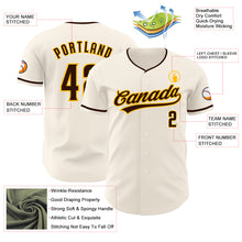 Charger l'image dans la galerie, Custom Cream Brown-Gold Authentic Baseball Jersey

