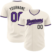 Charger l'image dans la galerie, Custom Cream Purple-Black Authentic Baseball Jersey
