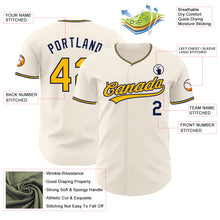 Загрузить изображение в средство просмотра галереи, Custom Cream Gold-Navy Authentic Baseball Jersey
