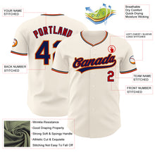 Загрузить изображение в средство просмотра галереи, Custom Cream Navy Red-Old Gold Authentic Baseball Jersey
