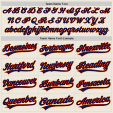Загрузить изображение в средство просмотра галереи, Custom Cream Navy Red-Old Gold Authentic Baseball Jersey
