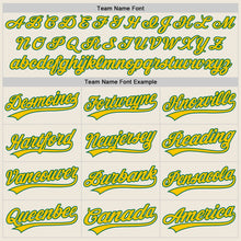 Загрузить изображение в средство просмотра галереи, Custom Cream Yellow-Kelly Green Authentic Baseball Jersey
