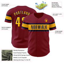Charger l&#39;image dans la galerie, Custom Crimson Gold-Navy Authentic Baseball Jersey
