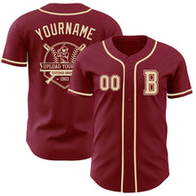 Загрузить изображение в средство просмотра галереи, Custom Crimson Cream Authentic Baseball Jersey
