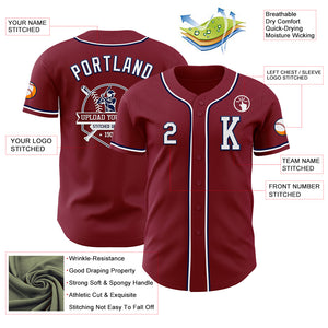 Custom Crimson White-Navy Authentic Baseball Jersey