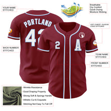 Laden Sie das Bild in den Galerie-Viewer, Custom Crimson White-Light Blue Authentic Baseball Jersey
