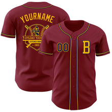 Загрузить изображение в средство просмотра галереи, Custom Crimson Navy-Gold Authentic Baseball Jersey

