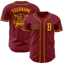 Загрузить изображение в средство просмотра галереи, Custom Crimson Black-Gold Authentic Baseball Jersey
