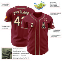 Laden Sie das Bild in den Galerie-Viewer, Custom Crimson City Cream-Black Authentic Baseball Jersey
