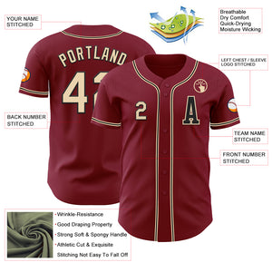 Custom Crimson City Cream-Black Authentic Baseball Jersey