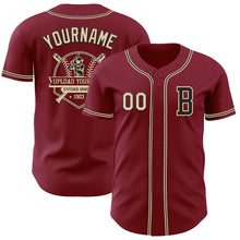 Laden Sie das Bild in den Galerie-Viewer, Custom Crimson City Cream-Black Authentic Baseball Jersey
