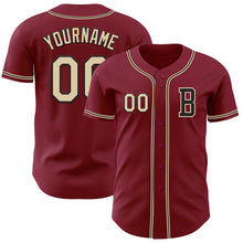 Laden Sie das Bild in den Galerie-Viewer, Custom Crimson City Cream-Black Authentic Baseball Jersey
