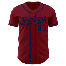 Загрузить изображение в средство просмотра галереи, Custom Crimson Navy Authentic Baseball Jersey
