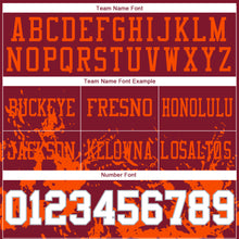 Load image into Gallery viewer, Custom Crimson White Orange-Gray Splash Mesh Authentic Football Jersey
