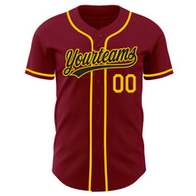 Charger l'image dans la galerie, Custom Crimson Yellow Authentic Baseball Jersey
