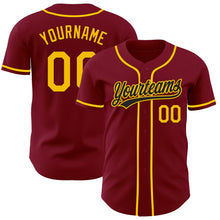 Charger l'image dans la galerie, Custom Crimson Yellow Authentic Baseball Jersey
