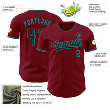 Charger l'image dans la galerie, Custom Crimson Black-Teal Authentic Baseball Jersey
