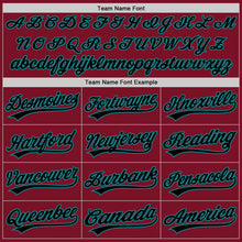 Charger l'image dans la galerie, Custom Crimson Black-Teal Authentic Baseball Jersey
