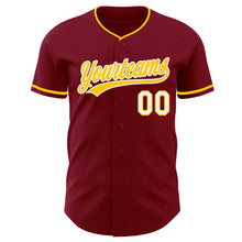 Charger l'image dans la galerie, Custom Crimson Yellow-White Authentic Baseball Jersey
