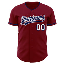 Laden Sie das Bild in den Galerie-Viewer, Custom Crimson Navy-White Authentic Baseball Jersey
