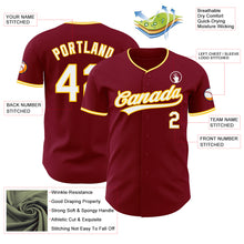 Laden Sie das Bild in den Galerie-Viewer, Custom Crimson White-Yellow Authentic Baseball Jersey
