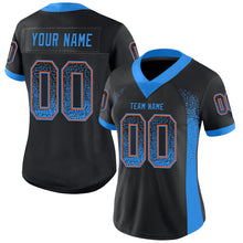 Charger l&#39;image dans la galerie, Custom Black Powder Blue-Orange Drift Fashion Football Jersey
