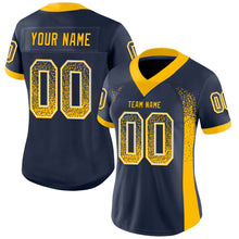 Загрузить изображение в средство просмотра галереи, Custom Navy Gold-White Mesh Drift Fashion Football Jersey
