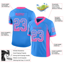 Charger l&#39;image dans la galerie, Custom Powder Blue Pink-White Mesh Drift Fashion Football Jersey

