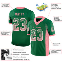 Load image into Gallery viewer, Custom Kelly Green Medium Pink-White Mesh Drift Fashion Football Jersey

