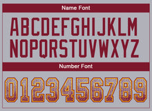 Load image into Gallery viewer, Custom Gray Crimson-Gold Mesh Drift Fashion Football Jersey
