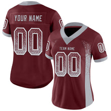Load image into Gallery viewer, Custom Burgundy Gray-White Mesh Drift Fashion Football Jersey
