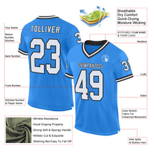 Charger l&#39;image dans la galerie, Custom Powder Blue White-Black Mesh Authentic Throwback Football Jersey
