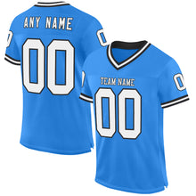 Charger l&#39;image dans la galerie, Custom Powder Blue White-Black Mesh Authentic Throwback Football Jersey
