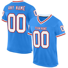 Charger l&#39;image dans la galerie, Custom Powder Blue White-Red Mesh Authentic Throwback Football Jersey
