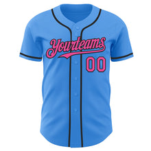 Laden Sie das Bild in den Galerie-Viewer, Custom Electric Blue Pink-Black Authentic Baseball Jersey
