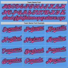 Laden Sie das Bild in den Galerie-Viewer, Custom Electric Blue Pink-Black Authentic Baseball Jersey
