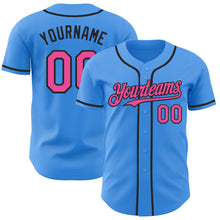 Laden Sie das Bild in den Galerie-Viewer, Custom Electric Blue Pink-Black Authentic Baseball Jersey
