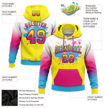 Laden Sie das Bild in den Galerie-Viewer, Custom Stitched White Light Yellow Hot Pink Sky Blue-Black Fade Fashion Splash Sports Pullover Sweatshirt Hoodie
