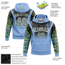 Charger l&#39;image dans la galerie, Custom Stitched Black Light Blue-Neon Green Fade Fashion Leopard Print Sports Pullover Sweatshirt Hoodie
