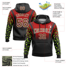 Load image into Gallery viewer, Custom Stitched Red Black-White Fade Fashion Leopard Print Sports Pullover Sweatshirt Hoodie
