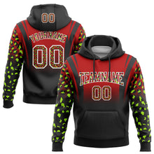 Load image into Gallery viewer, Custom Stitched Red Black-White Fade Fashion Leopard Print Sports Pullover Sweatshirt Hoodie
