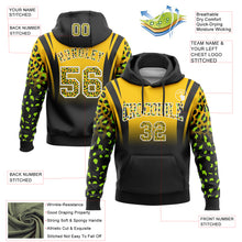 Load image into Gallery viewer, Custom Stitched Gold Black-White Fade Fashion Leopard Print Sports Pullover Sweatshirt Hoodie
