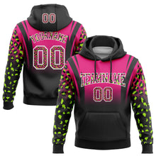 Charger l&#39;image dans la galerie, Custom Stitched Hot Pink Black-White Fade Fashion Leopard Print Sports Pullover Sweatshirt Hoodie
