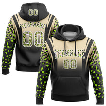 Laden Sie das Bild in den Galerie-Viewer, Custom Stitched Cream Black-White Fade Fashion Leopard Print Sports Pullover Sweatshirt Hoodie
