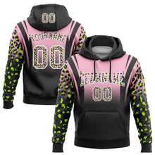Charger l&#39;image dans la galerie, Custom Stitched Light Pink Black-White Fade Fashion Leopard Print Sports Pullover Sweatshirt Hoodie
