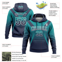 Laden Sie das Bild in den Galerie-Viewer, Custom Stitched Teal Navy-White Fade Fashion Arrow Sports Pullover Sweatshirt Hoodie

